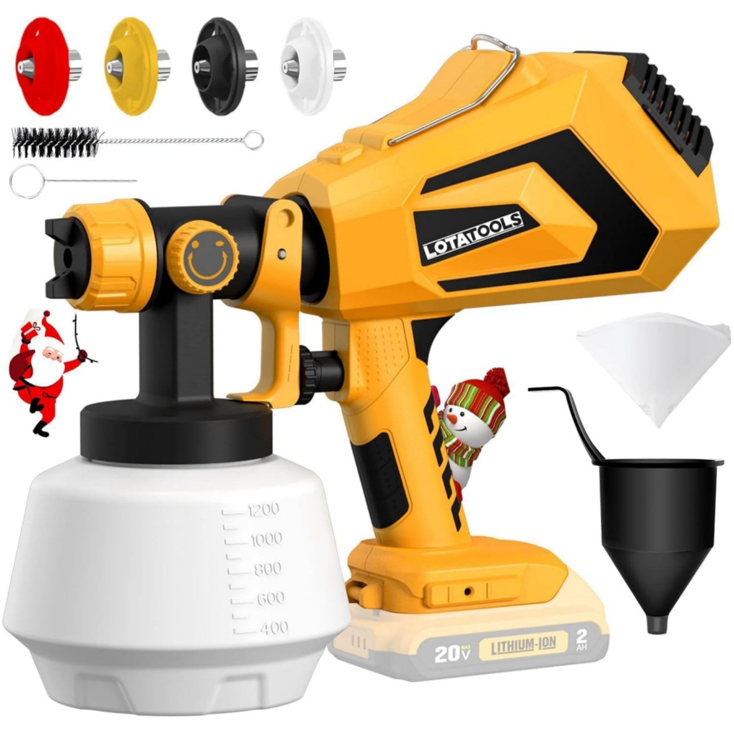 Cordless Paint Sprayer for Dewalt 20V MAX Battery Electric Spray Paint Gun with High Capacity Container Easy to Clean for House Painting Furniture Home Interior Gold(Not Include Battery)