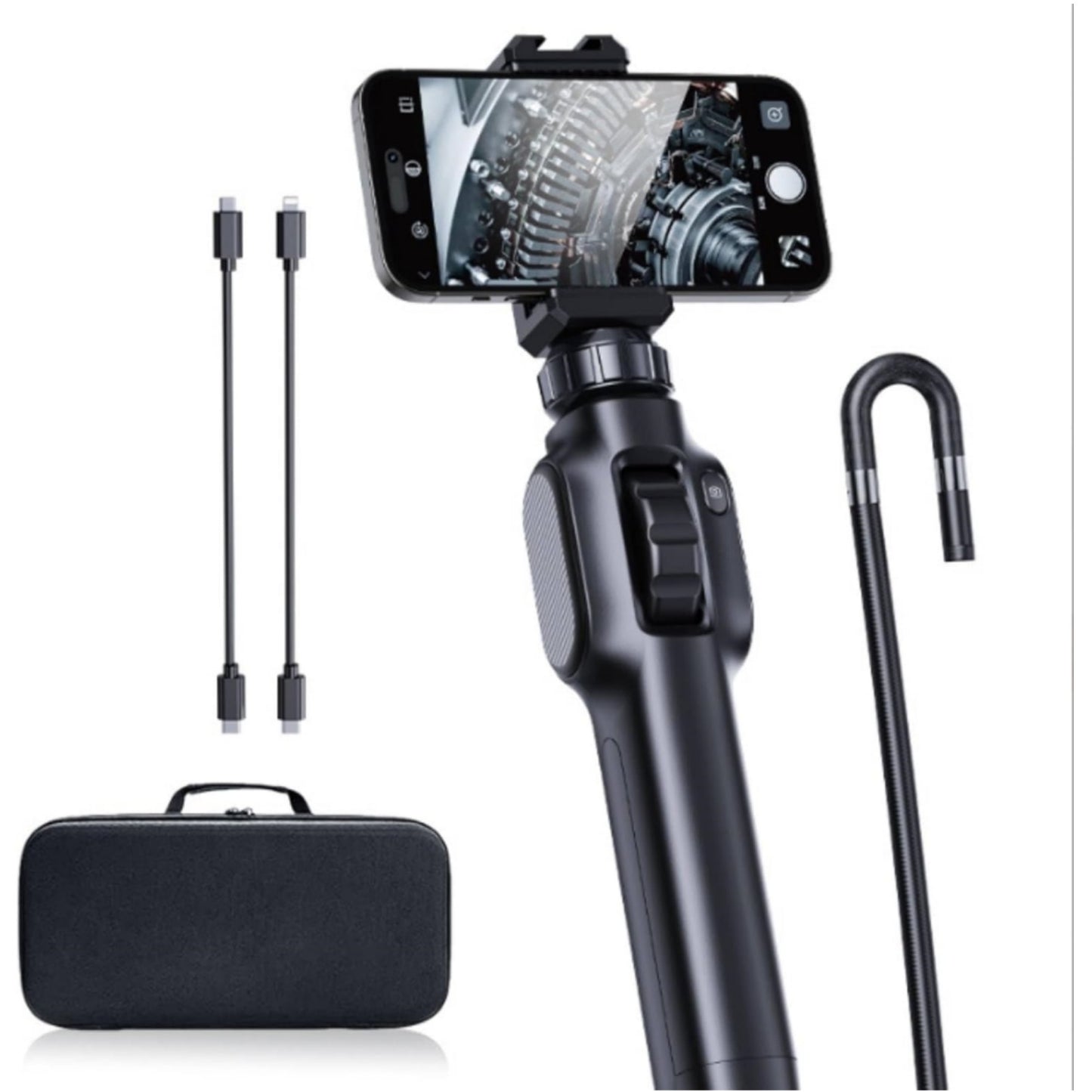Two-Way Articulating Borescope, Inspection Endoscope Camera with 7.9mm Snake Gooseneck Camera IP67 Probe, 1080P Inspection Camera for iPhone, Android, Cell Phone not Include (3.3FT)