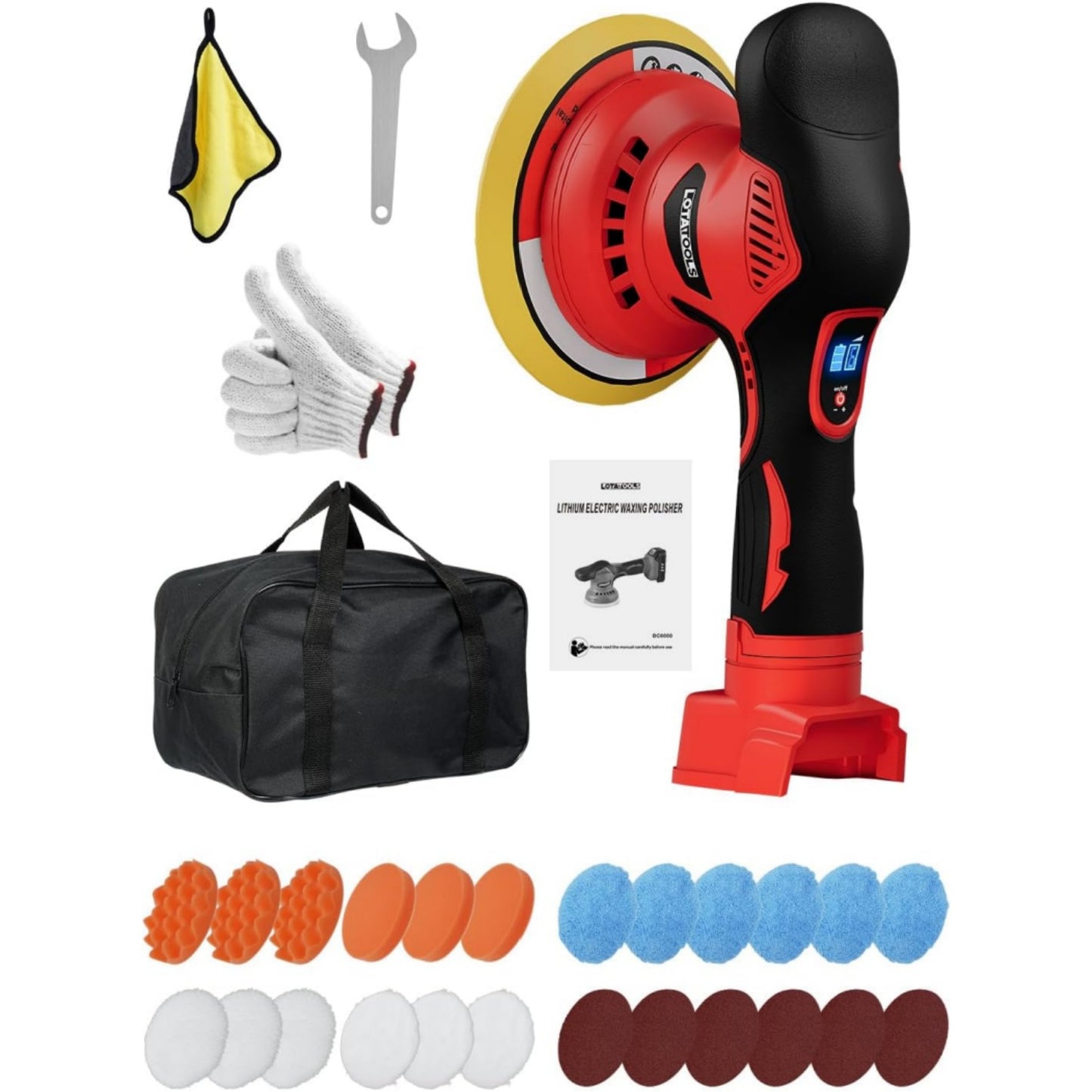 Cordless Car Polisher for Car Detailing Compatible for milwaukee 18V Battery, Power Polishers and Buffers Up To 5500Rpm, Orbital Buffer Cordless for Car with 6 Variable Speed -NO Battery