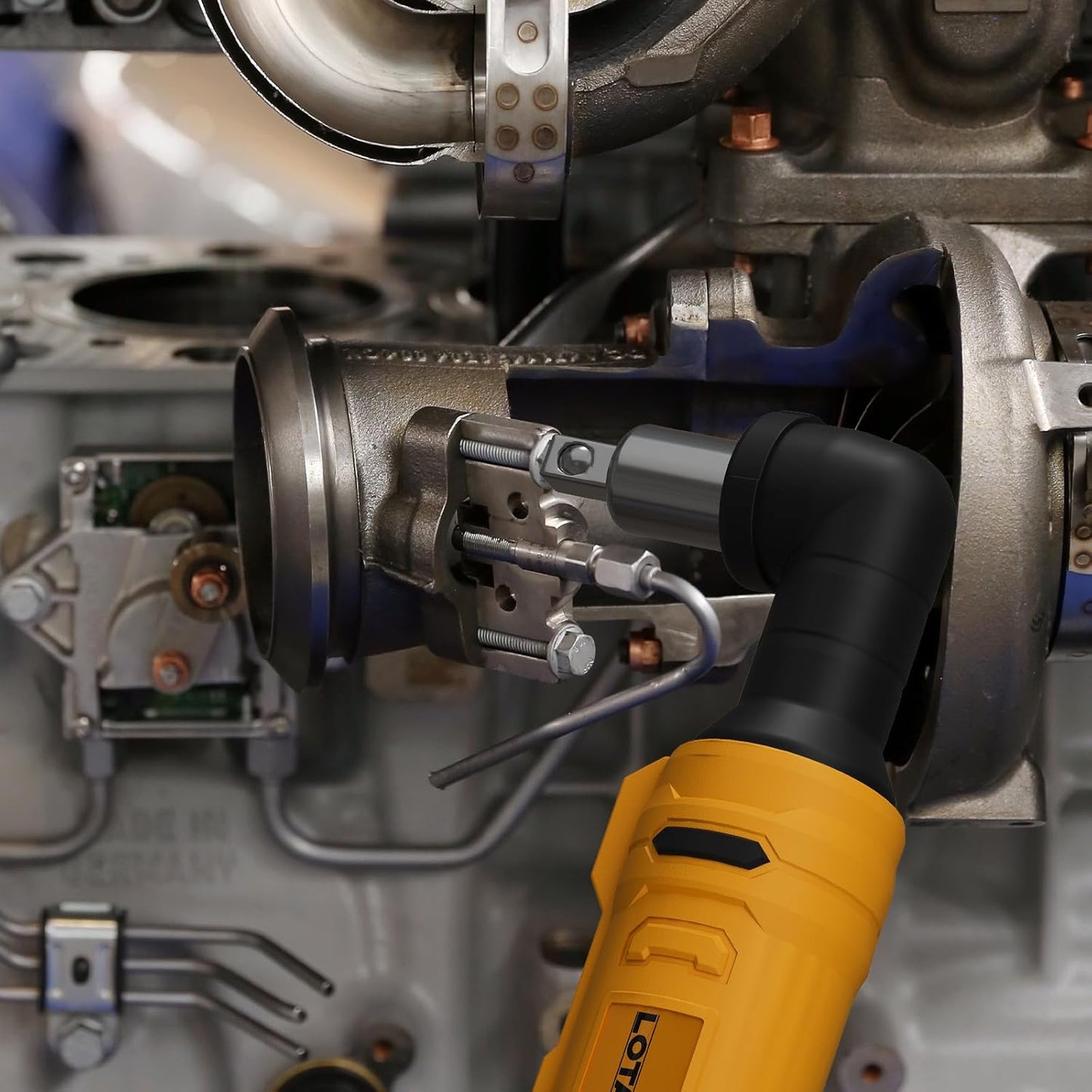 Electric Ratchet, Cordless Ratchet 3/8",93lb-ft Electric Ratchet Wrench, Square Drive Wrench with Extension Bar, 1/4" Adapter & 3" Extension Bar Compatible with DEWALT Battery(Tool Only)