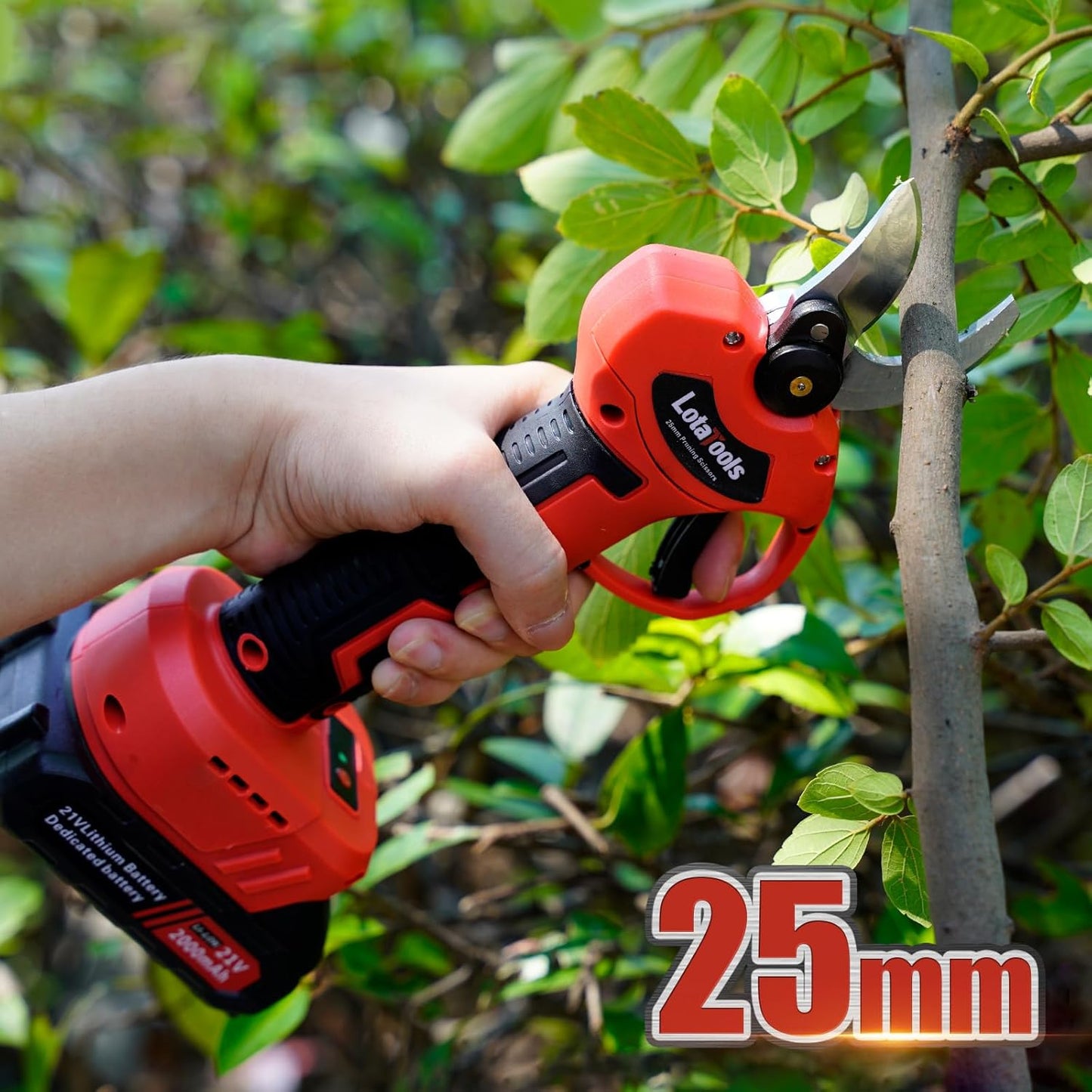 Electric Pruning Shears, SK7 Cordless Pruner for Ma-kita Battery, Brushless Motor, Charging Indicator Light and LED Display, 25mm Adjustable cutter with High Carbon Steel Blade for Gardening Pruning