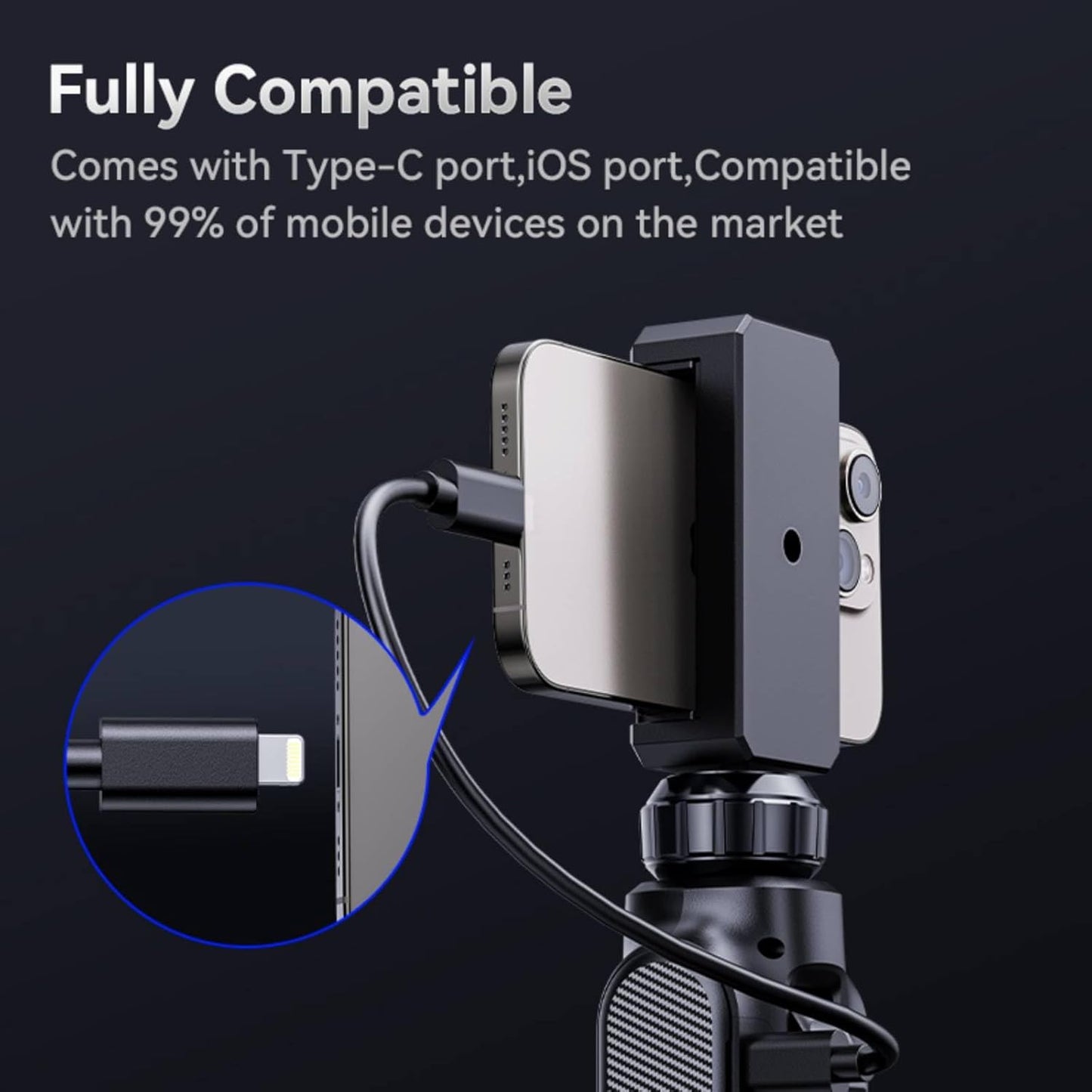 Two-Way Articulating Borescope, Inspection Endoscope Camera with 7.9mm Snake Gooseneck Camera IP67 Probe, 1080P Inspection Camera for iPhone, Android, Cell Phone not Include (3.3FT)