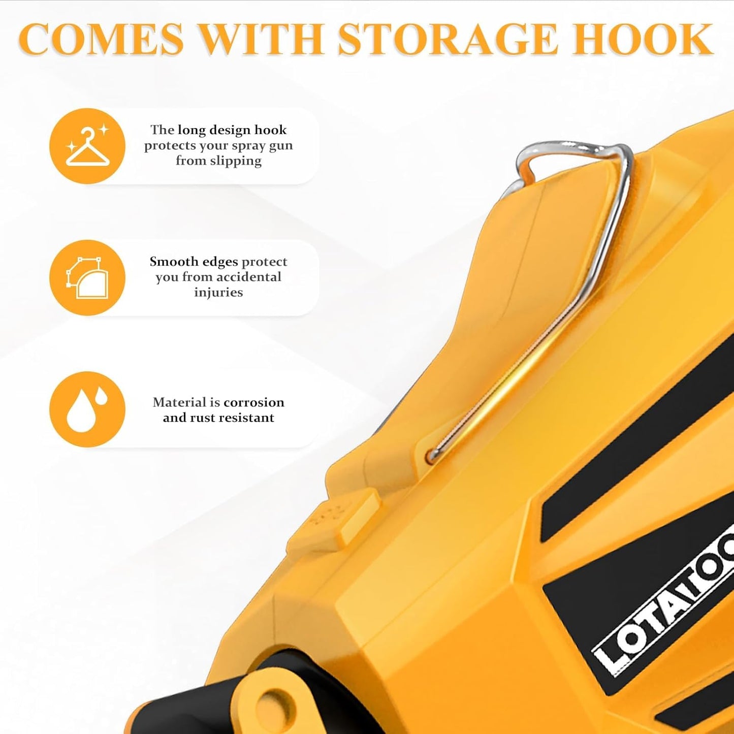 Cordless Paint Sprayer for Dewalt 20V MAX Battery Electric Spray Paint Gun with High Capacity Container Easy to Clean for House Painting Furniture Home Interior Gold(Not Include Battery)