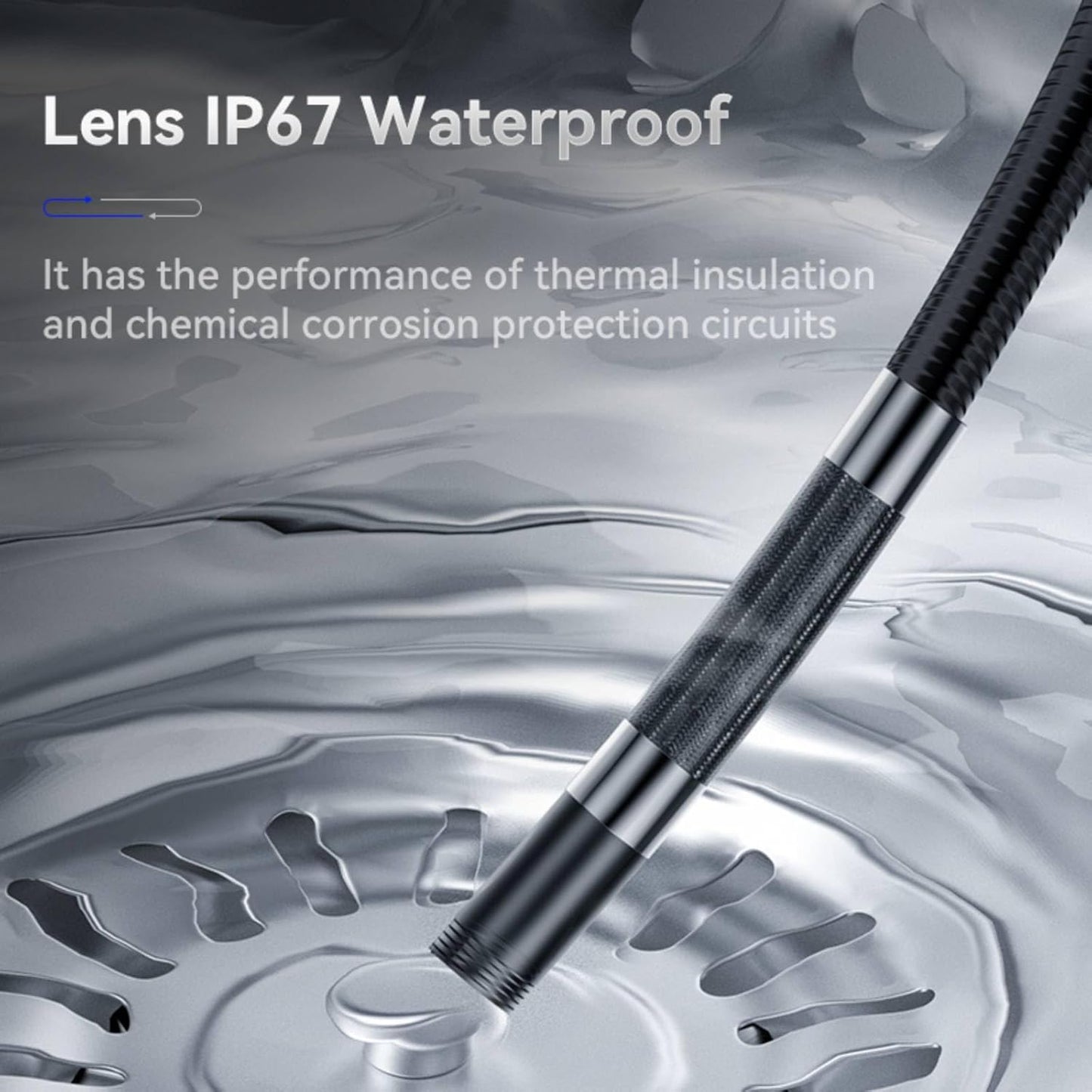 Two-Way Articulating Borescope, Inspection Endoscope Camera with 7.9mm Snake Gooseneck Camera IP67 Probe, 1080P Inspection Camera for iPhone, Android, Cell Phone not Include (3.3FT)