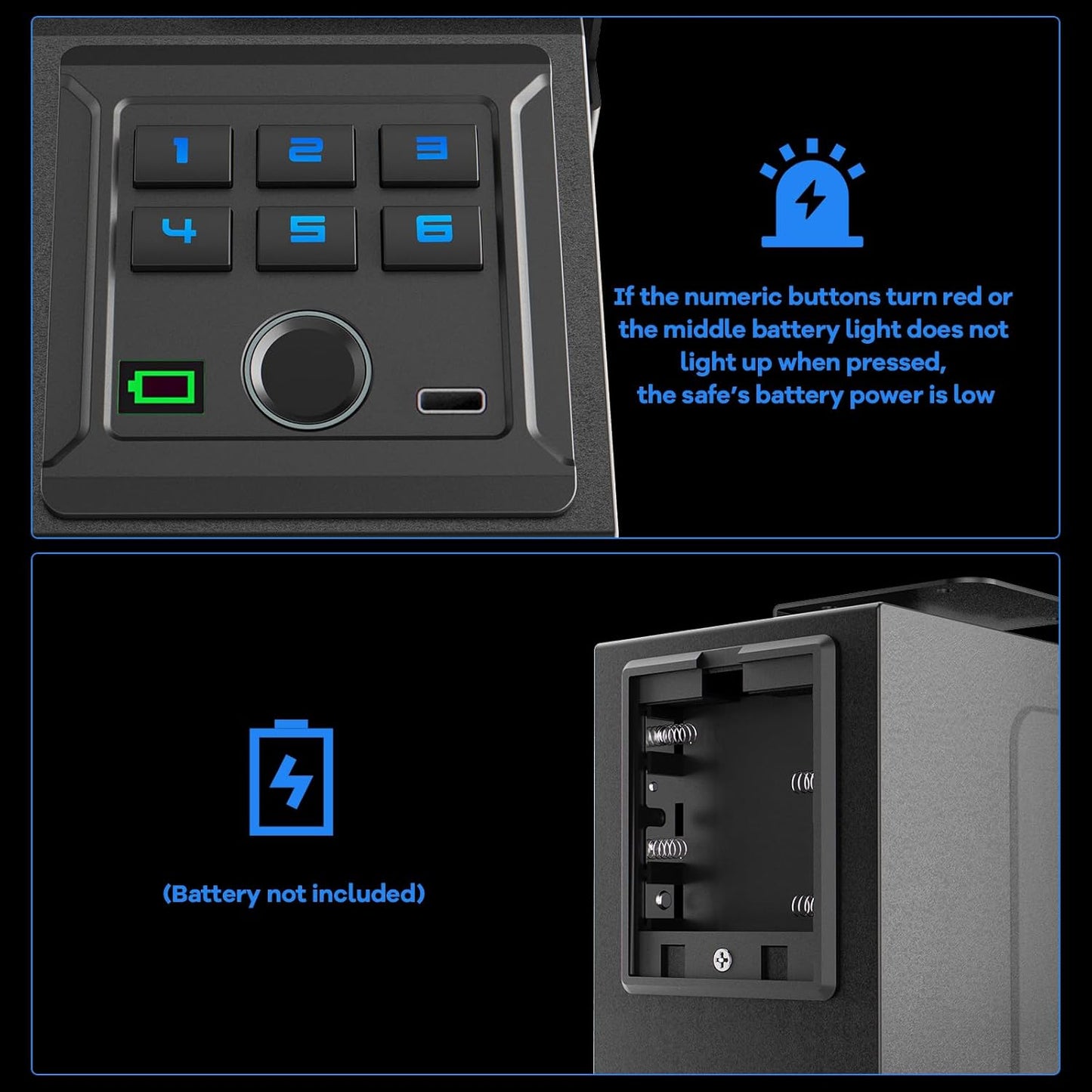 Gun Safe, Biometric Pistol Safe Fingerprint Handgun, Mounted Single Gun Safe for Handgun with 3 Ways Quick Access, Bedside Handgun Safe for Nightstand, Bedroom, Desk, Wall, Dresser