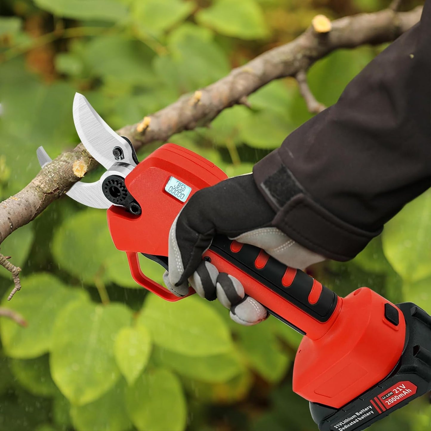 Electric Pruning Shears, 40mm Cordless Pruner for Ma-kita Battery, Brushless Motor, Charging Indicator Light and LCD Display, Adjustable cutter with SK7 High Carbon Steel Blade for Gardening Pruning