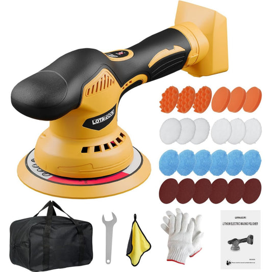 Car Detailing and Polishing Compatible with Dewalt 20V Battery, 5500 RPM Dual-Action Polisher with 6 Variable Speeds