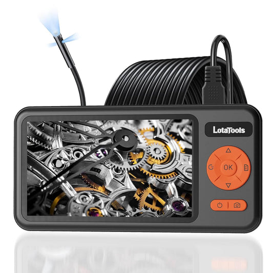Triple-Lens Borescope, Split View Endoscope Camera with 5" IPS Screen, Inspection Camera, with 32GB Card,Inspection Camera Photo & Video(Sound Available) for Plumbing, Auto, Sewer (16.5FT)