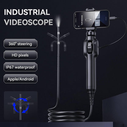 Two-Way Articulating Borescope, Inspection Endoscope with 7.9mm Snake Gooseneck Camera IP67 Probe, 1080P Inspection Camera for iPhone, Android, Cell Phone not Include (5FT)