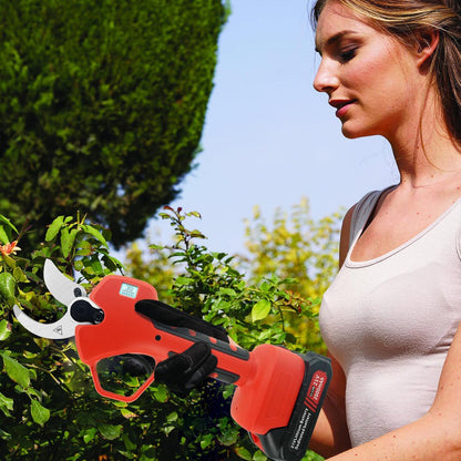 Electric Pruning Shears, 40mm Cordless Pruner for Ma-kita Battery, Brushless Motor, Charging Indicator Light and LCD Display, Adjustable cutter with SK7 High Carbon Steel Blade for Gardening Pruning