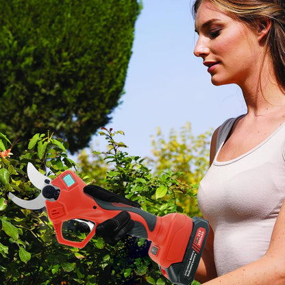 Electric Pruning Shears, 50mm 1.96" Cutting Diameter Cordless Power Pruner with 2Pcs Rechargeable Batteries, Tree Branch Cutter with SK7 High Carbon Steel Blade for Gardening Pruning