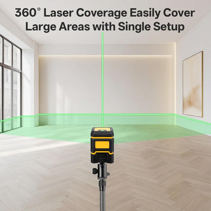 Self Leveling Green Laser Level, 100ft Cross Line Tool with Rotary Function, Class II <1mW 635nm, 3 Brightness Modes, Magnetic Bracket, IP54 Dust/Water Resistant
