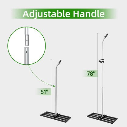 Lawn Leveling Rake, 30"x10" Heavy Duty Effort Saving Lawn Leveler with 78" Adjustable Aluminum Handle, Perfect for Leveling Soil, Grass, Sand in Garden, Golf Course, Farm-Black