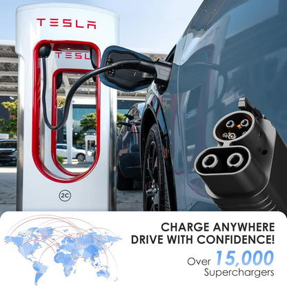 Supercharger Adapter, NACS to CCS1 Charging Adapter, Fast Charge Adapter CCS1 EV at Tesla, Electric Vehicle Adapter, Compatible with Ford, Rivian,GM, Chevrolet etc. [Max 500A, 1000V]