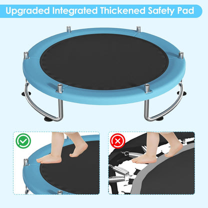 Trampoline for Kids, Upgrade Full Anti-Rust 440lbsToddler Trampoline with Net,Upgraded Ring Legs with Adjustable Gymnastics Bar&Toys, Gifts for Ages 1-8 Boys&Girls