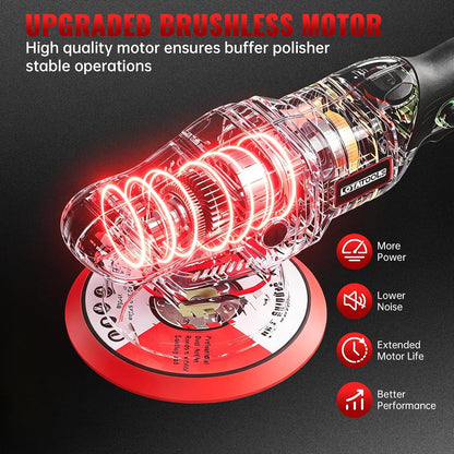 Polisher for Car Detailing to 5500Rpm (Red, Upgraded Version)