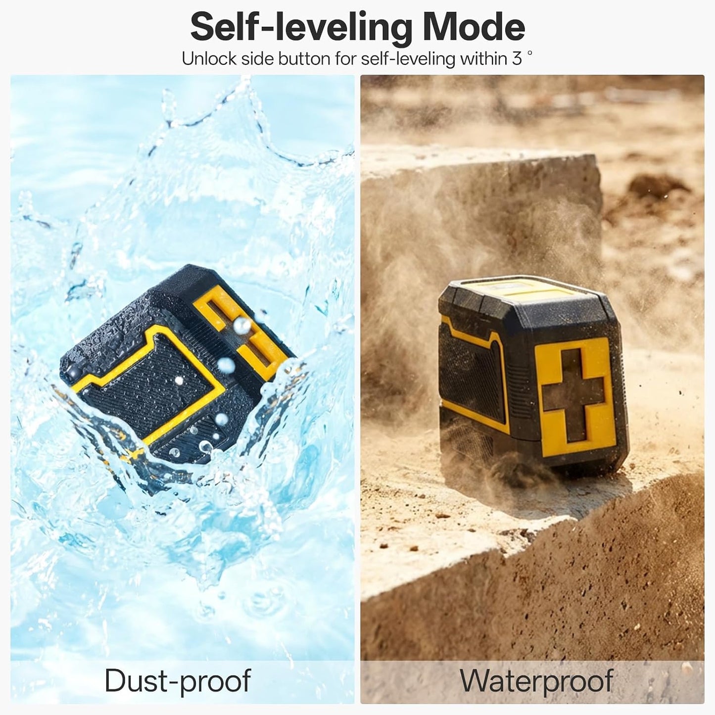 Self Leveling Green Laser Level, 100ft Cross Line Tool with Rotary Function, Class II <1mW 635nm, 3 Brightness Modes, Magnetic Bracket, IP54 Dust/Water Resistant