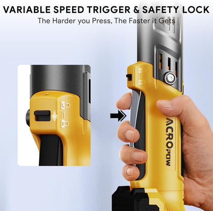 3/8" Cordless Ratchet Wrench, Compatible with DEWALT 20V MAX Battery, 74Ft-Lbs Brushless Motor Electric Ratchet with Variable Speed, 1/2" & 1/4" Adapters, 3" Extension Bar (Tool Only)