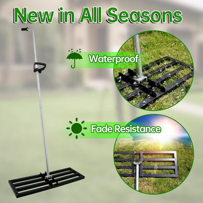 Lawn Leveling Rake, 30"x10" Heavy Duty Effort Saving Lawn Leveler with 78" Adjustable Aluminum Handle, Perfect for Leveling Soil, Grass, Sand in Garden, Golf Course, Farm-Black