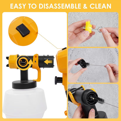 Cordless Paint Sprayer for Dewalt 20V MAX Battery Electric Spray Paint Gun with High Capacity Container Easy to Clean for House Painting Furniture Home Interior Gold(Not Include Battery)